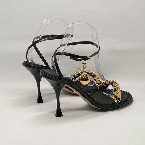 Bottega Veneta Round Toe Chain & Ball Embellished High Heel Sandals size 39 - Picture 9 of 14